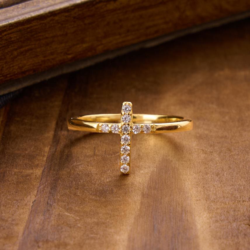 925 Silver Cross & "Trust God" Ring: Symbols of Hope