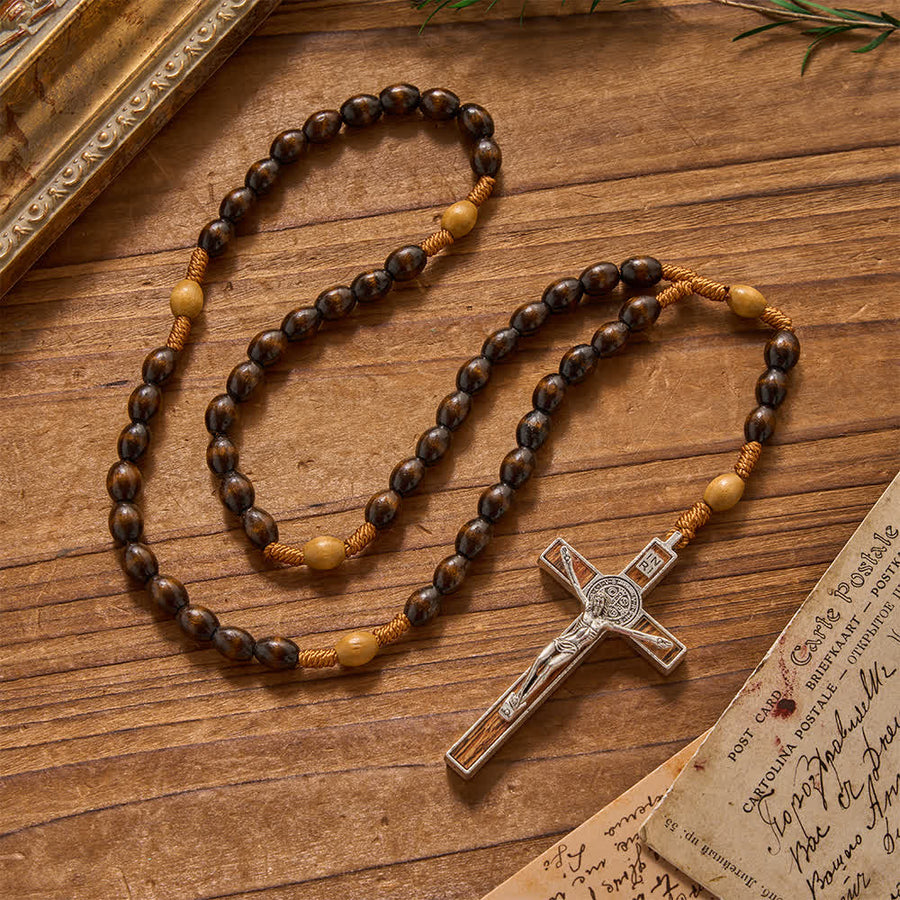 Earthy Textured Natural Wood Bead Knotted Rosary: For Private Silent Meditation