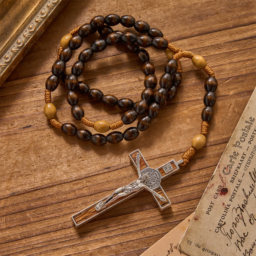 Earthy Textured Natural Wood Bead Knotted Rosary: For Private Silent Meditation