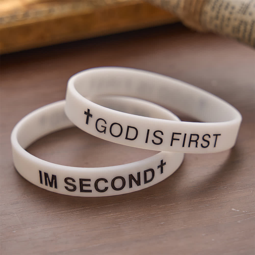 Luminous Cross Silicone Wristband With Inspirational Script: Emblem of Humble Sacred Surrender