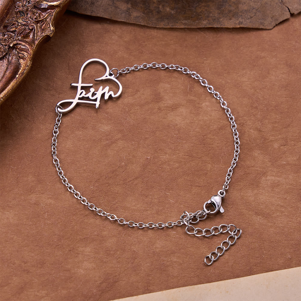 Open‑Cut Heart Faith Script Pendant Necklace: Emblem of Enduring Heavenly Hope