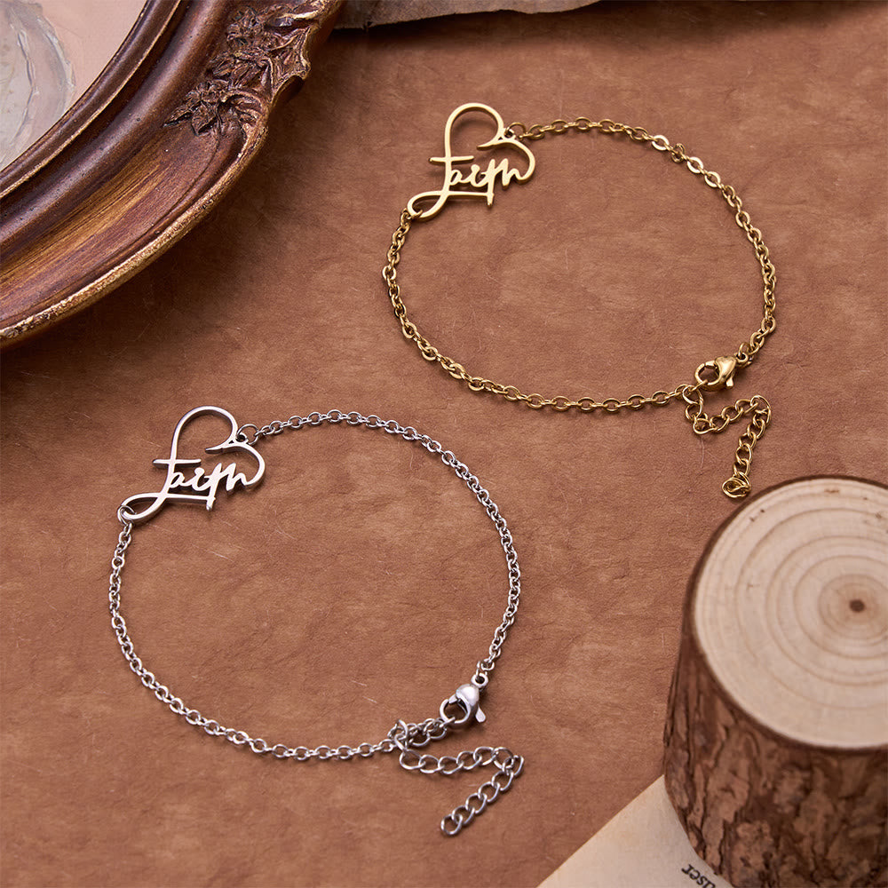 Open‑Cut Heart Faith Script Pendant Necklace: Emblem of Enduring Heavenly Hope