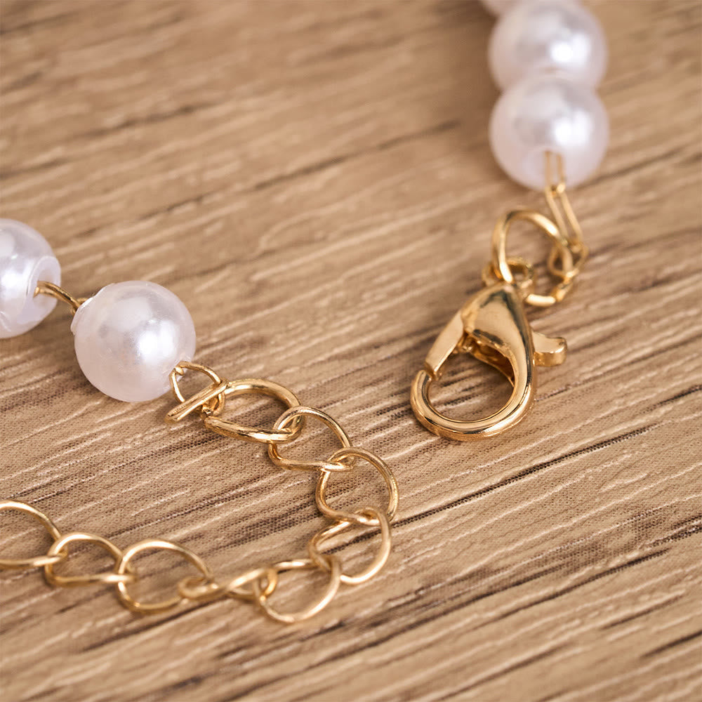 Pearl Bead Tassel Cross Choker Necklace: Emblem of Soft Heavenly Tenderness