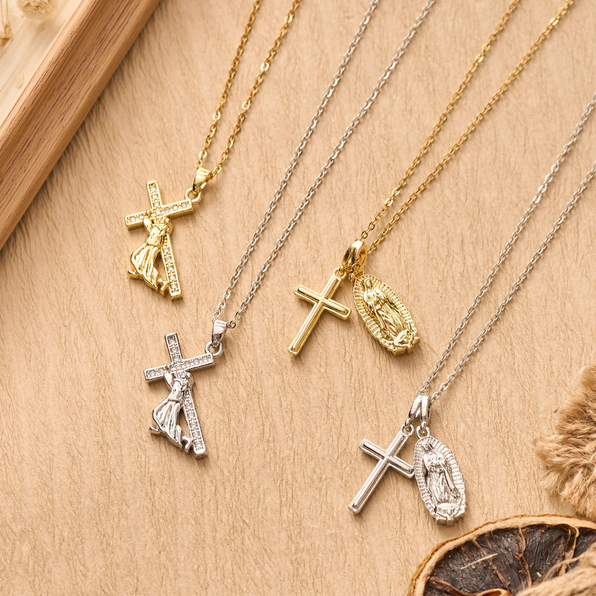 Sculpted Sacred Figure Pendant Chain Necklace: Icon of Peaceful Inner Meditation