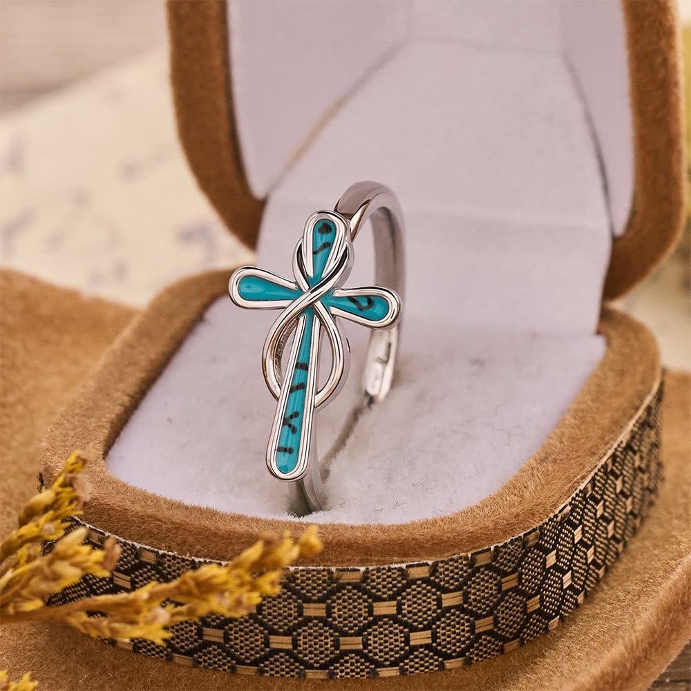 Dainty Intertwined Cross Infinity Ring: Symbol of Unbroken Divine Shelter