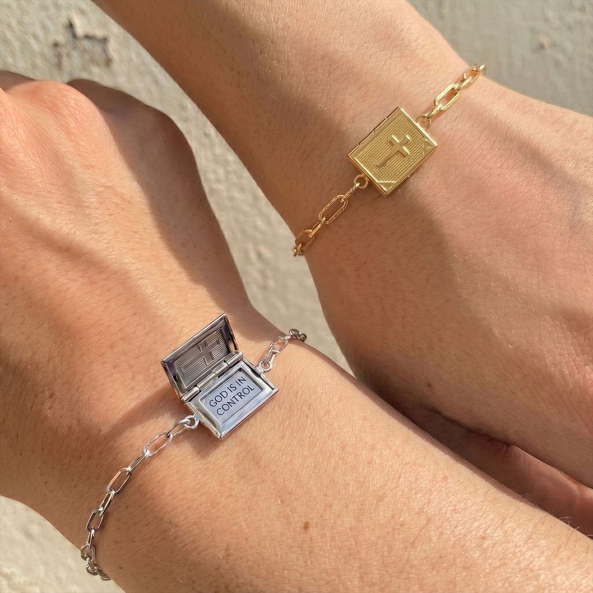 Hinged Book‑Shaped Locket Bracelet With Inner Faith Engraving: Token of Quiet Abiding Assurance