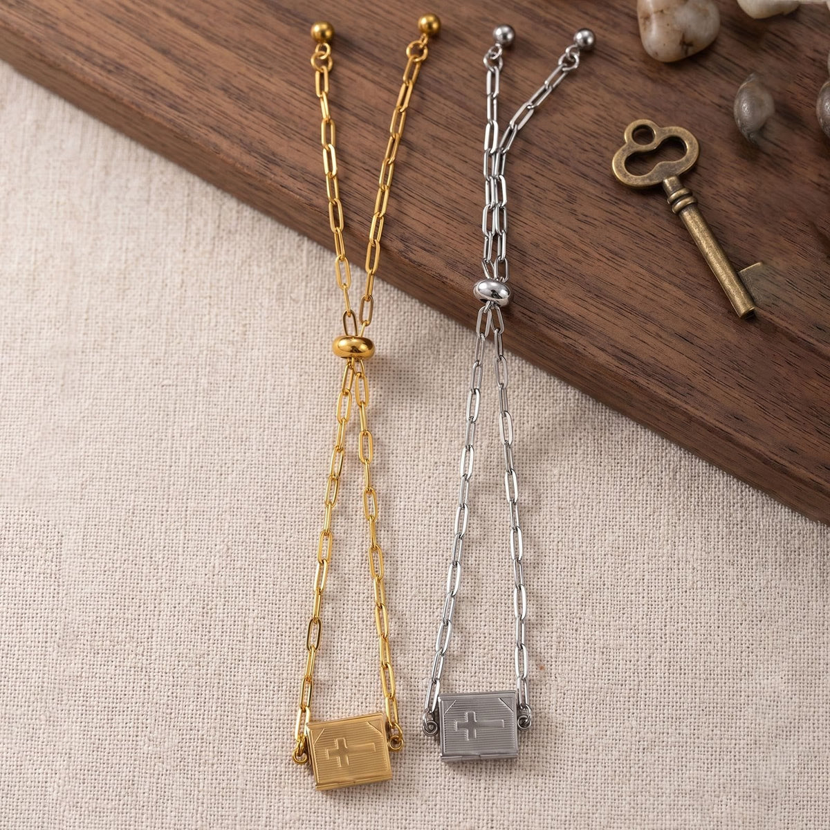 Hinged Book‑Shaped Locket Bracelet With Inner Faith Engraving: Token of Quiet Abiding Assurance