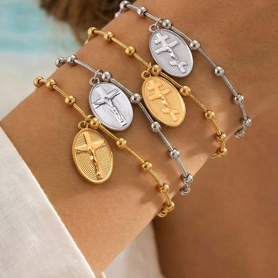 Textured Bead‑Chain Medal Bracelet: Token of Sustained Inner Fortitude