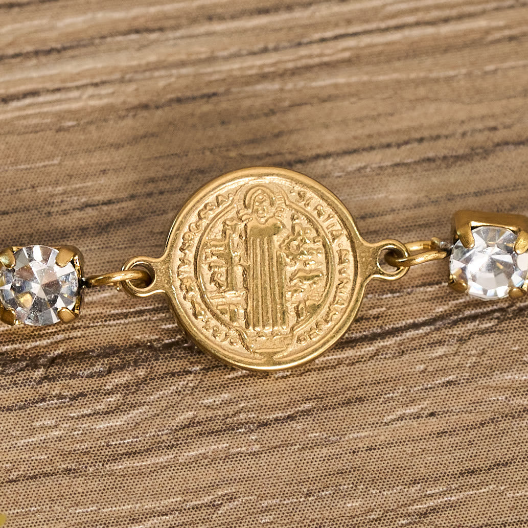 Polished St. Benedict Crystal Bracelet: Token of Abiding Celestial Guidance