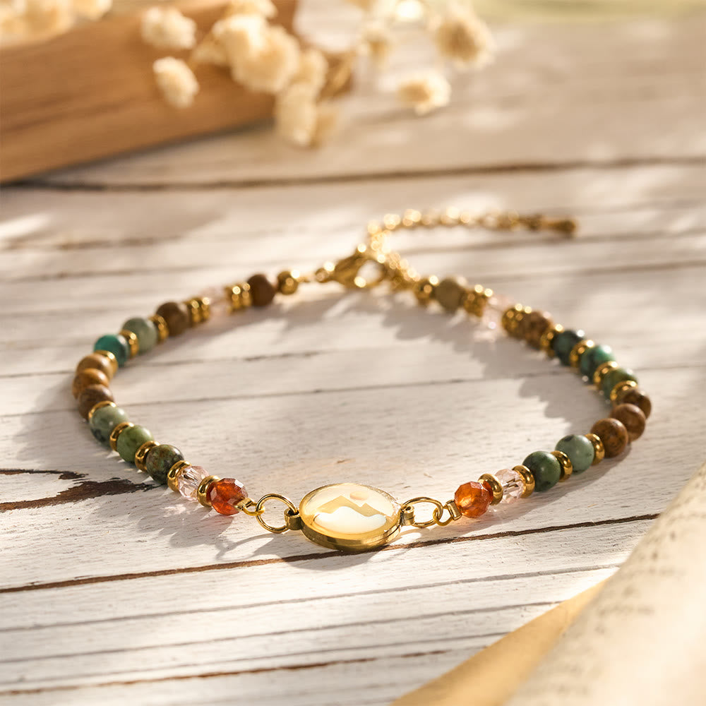Wilderness Inspire Mountain Charm Bracelet: Symbol of Quiet Sacred Serenity