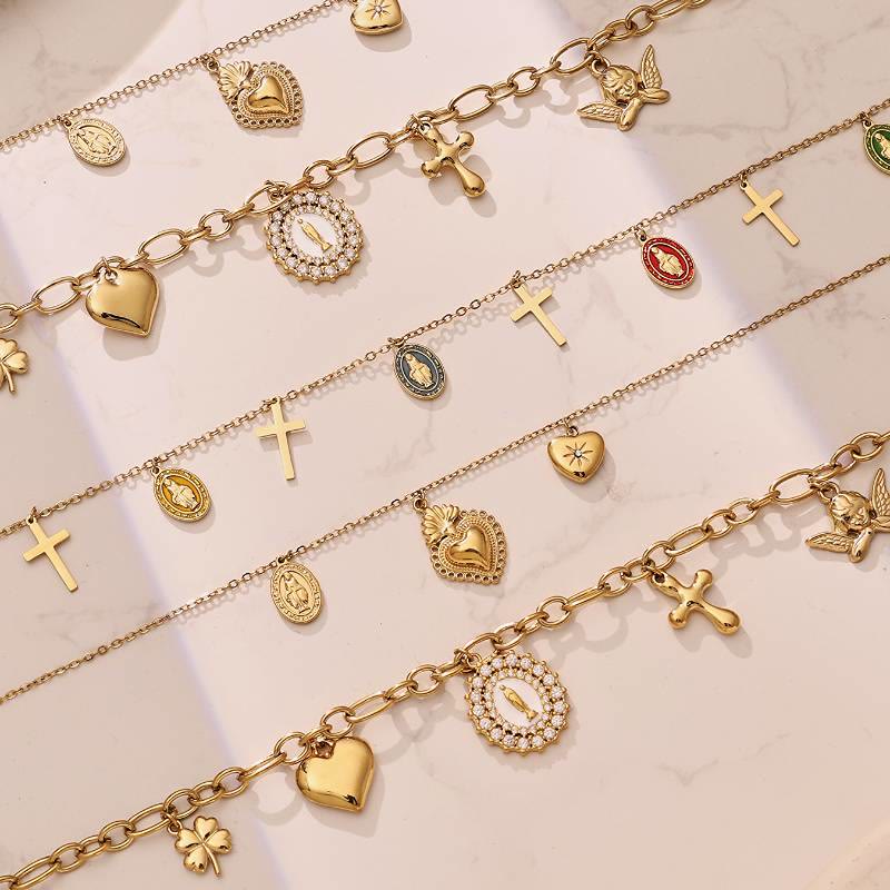 Vintage Multi-Charm Layered Devotion Necklace: Symbol of Timeless Divine Warmth