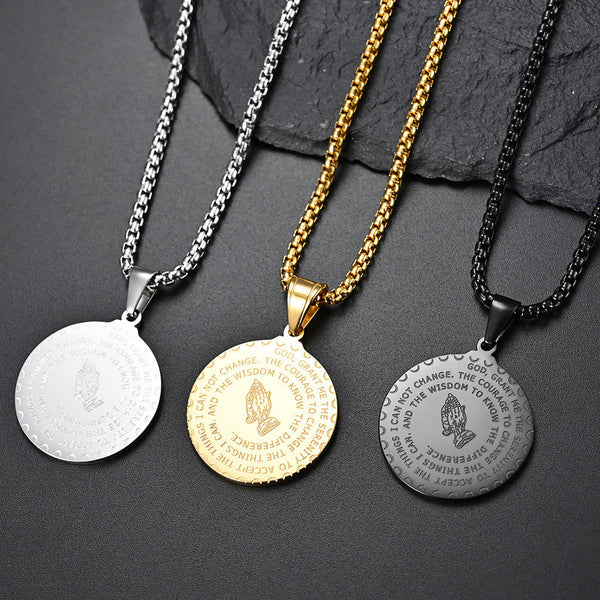 Polished Praying Hand Serenity Prayer Chain: Sign of Steadfast Celestial Solace