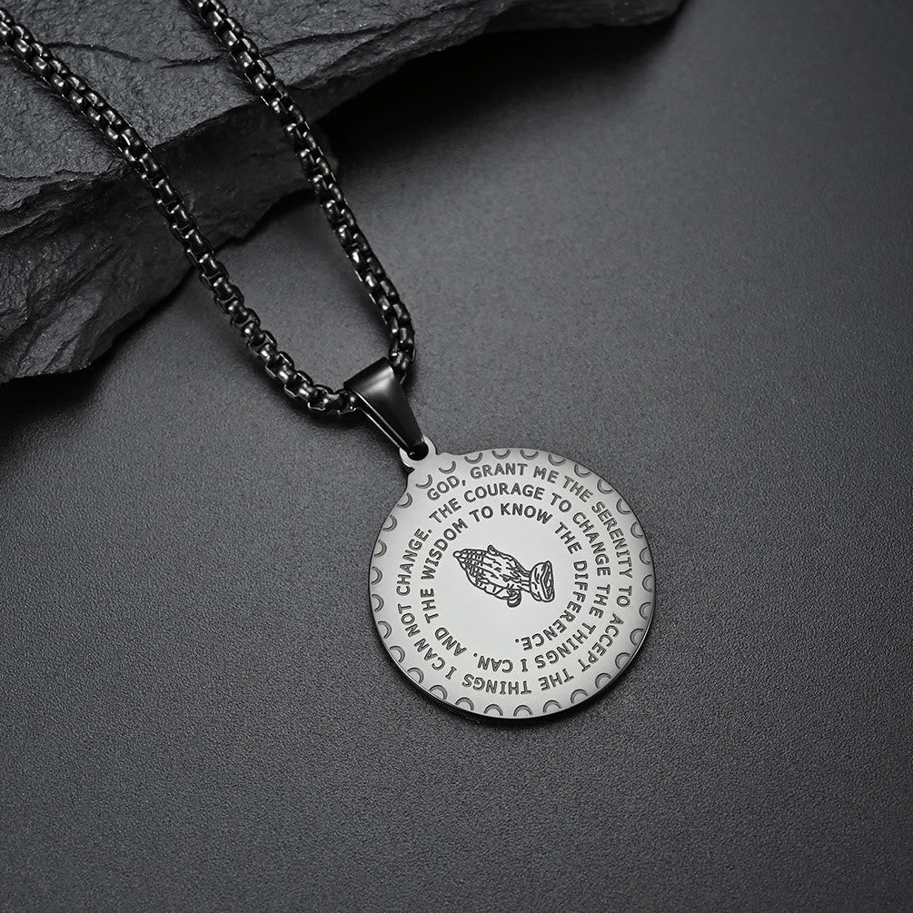 Polished Praying Hand Serenity Prayer Chain: Sign of Steadfast Celestial Solace