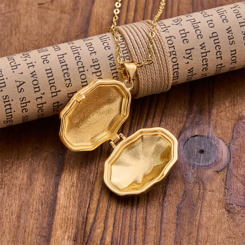 Vintage Enamel Locket Necklace With Sparkling Cross: Token of Abiding Heavenly Shelter