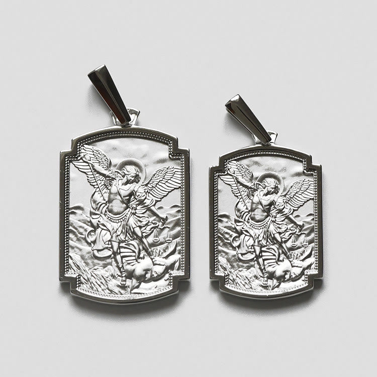 Sterling Silver St. Michael Scripture Pendant: Token of Holy Defence
