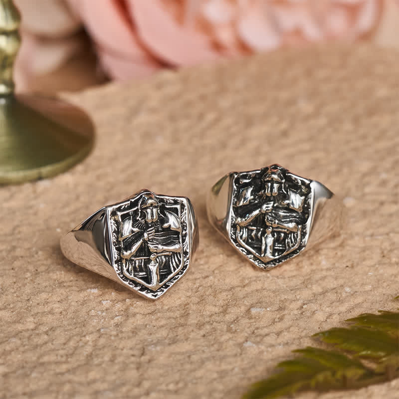 Deep Carved Holy Knight Signet Ring: Token of Divine Shelte