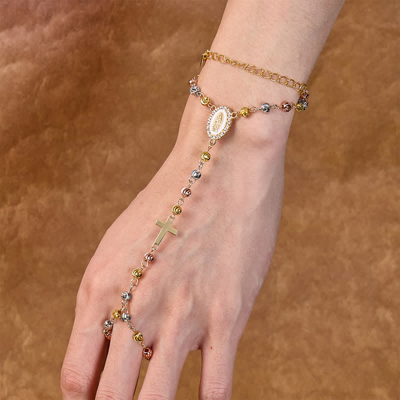 Sacred Our Lady Medallion Beaded Chain: Symbol of Calm Abiding Peace