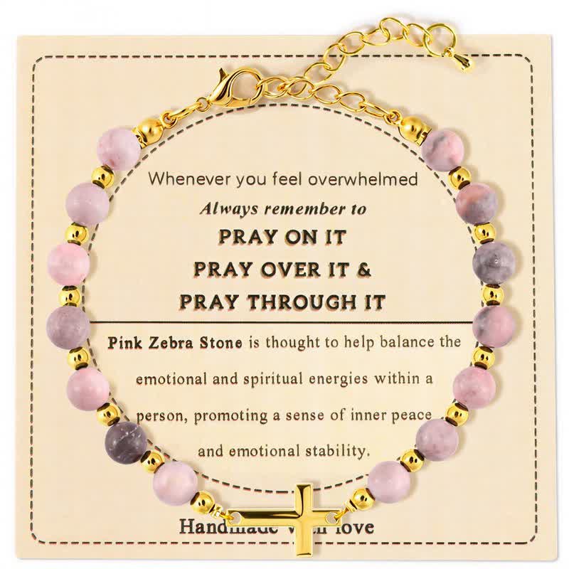 Adjustable Crystal Agate Cross Bracelet: Sign of Gentle Celestial Shelter