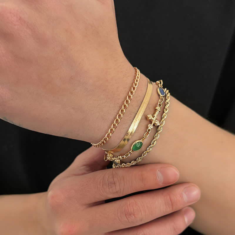 Elegant Multi-Style Cross Alloy Wrist Stack: Vessel of Quiet Devotion