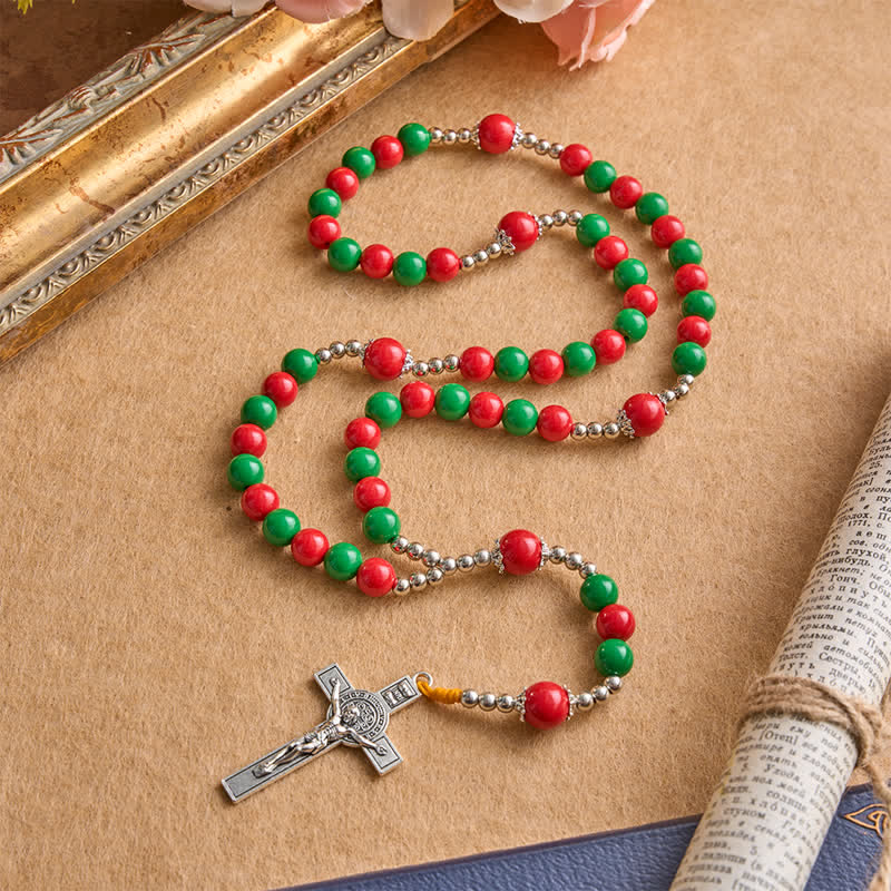 Heavenly Guard Beaded Rosary With Crucifix: Badge of Steady Guidance