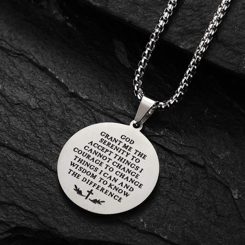 Dual-Sided Serenity Praying Hands Pendant Necklace: Token of Abiding Divine Calm