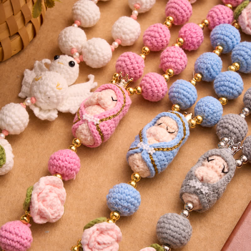 Crocheted Rosary With Our Lady & Holy Spirit: Emblem of Gentle Heavenly Tenderness