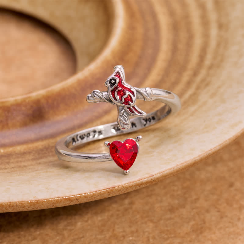 The Vitality of Jesus: Red Cardinal Adjustable Ring