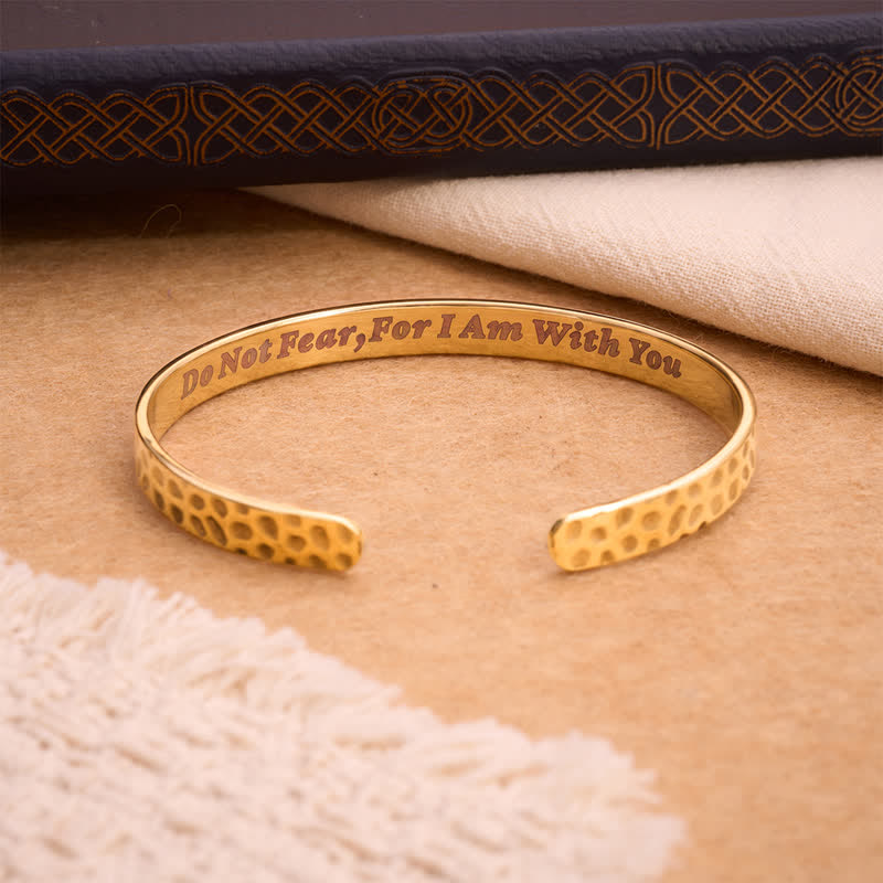 Hidden Scripture Stainless Cuff Bracelet: Secret Reminder of Divine Companionship