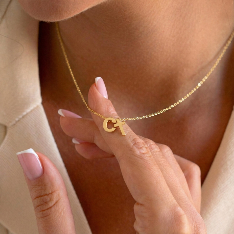 Initial Cross Necklace