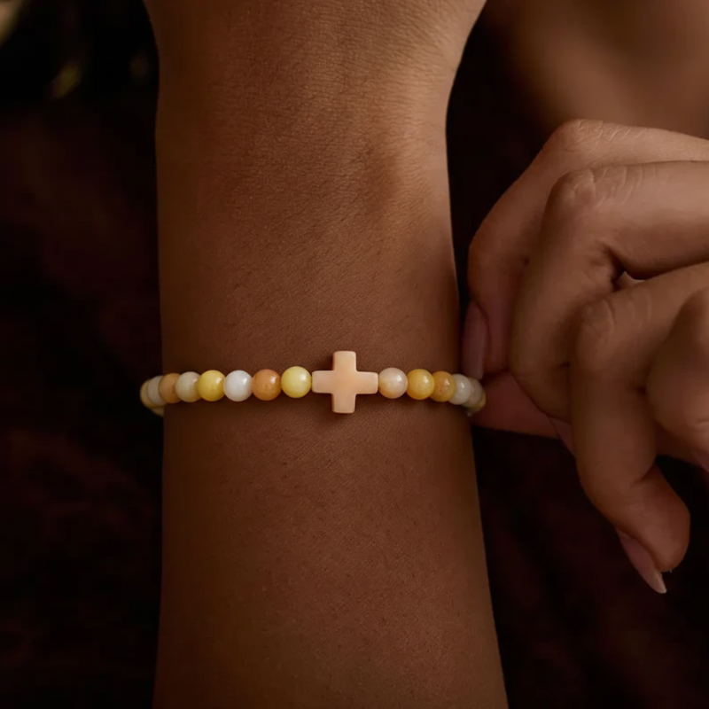 Orange Cross Bracelet