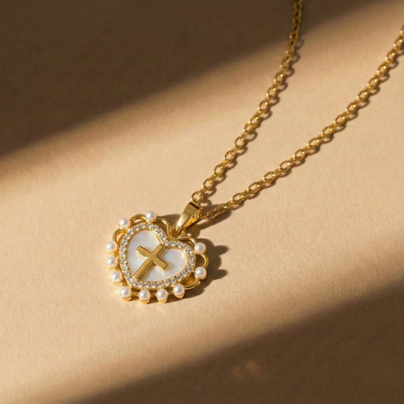 Heart Cross Necklace