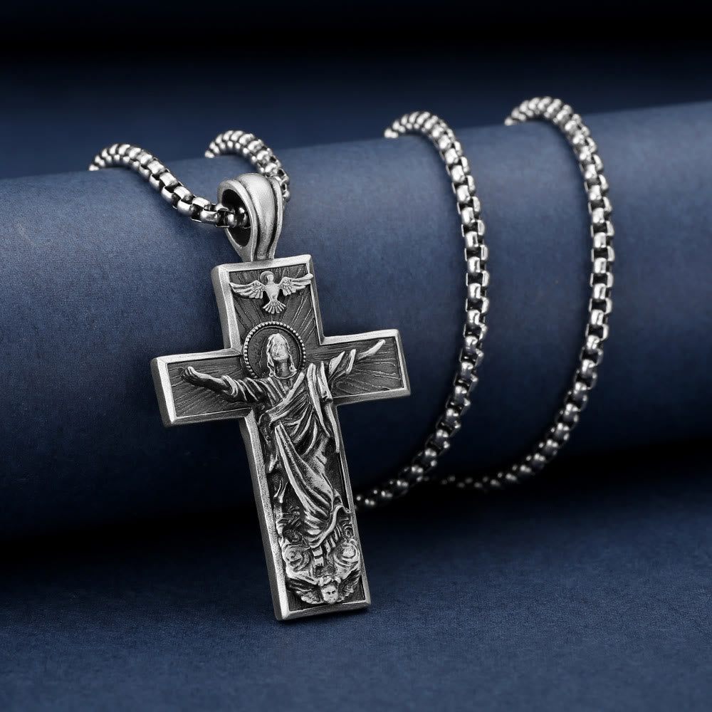 the Jesus Ascension Cross Necklace