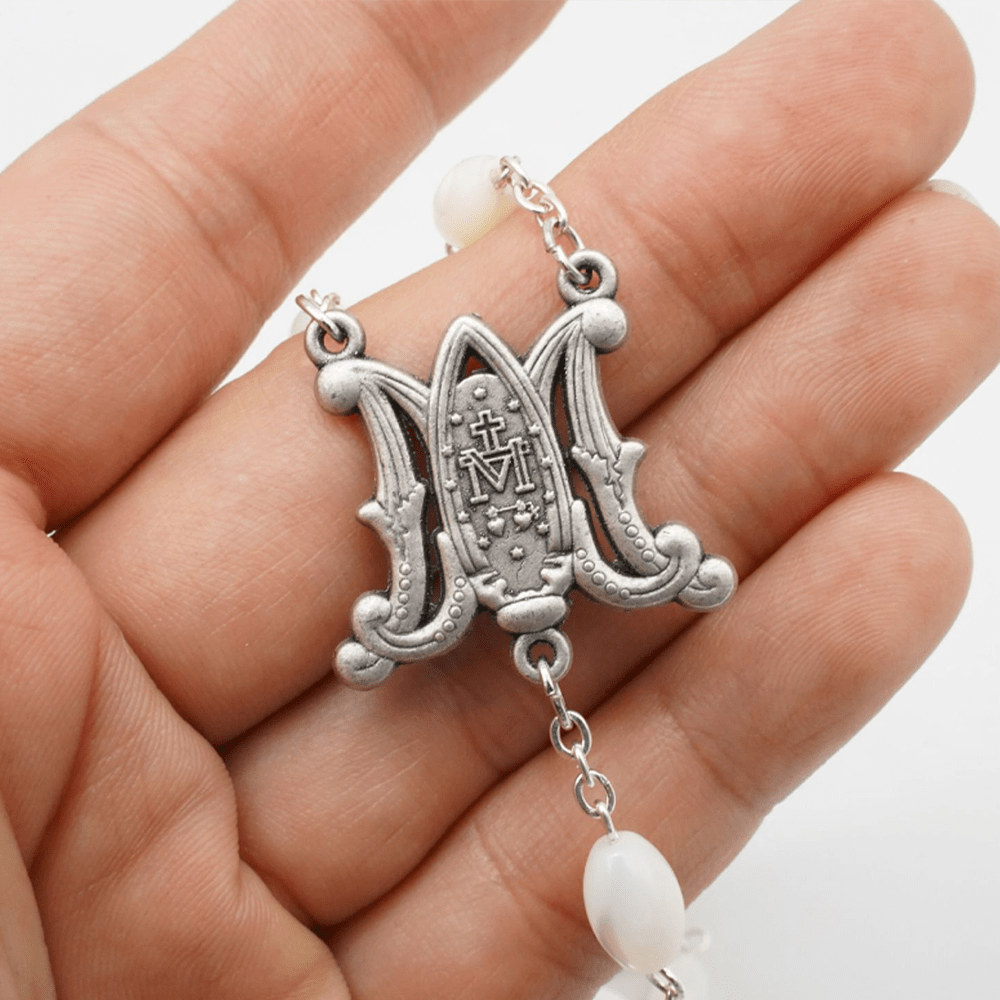 Blessed Virgin Mary: Catholic Mother-of-Pearl Rosary