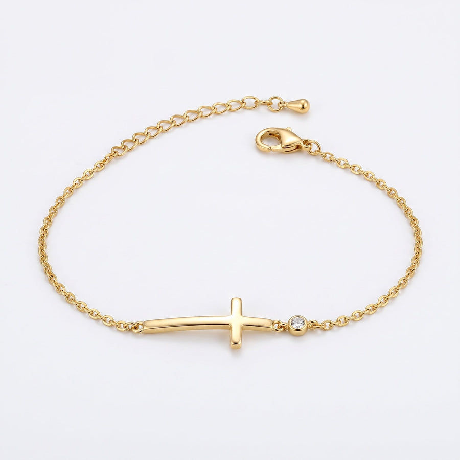 Crucifix Gold Bracelet