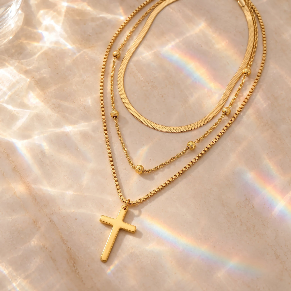 Layered Crucifix Necklace