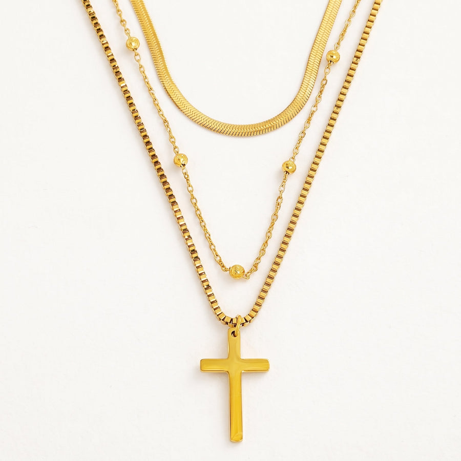 Layered Crucifix Necklace