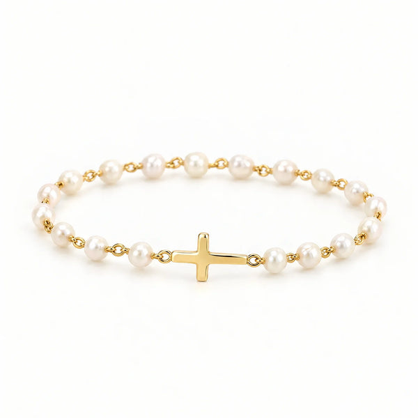 Pearl Cross Bracelet