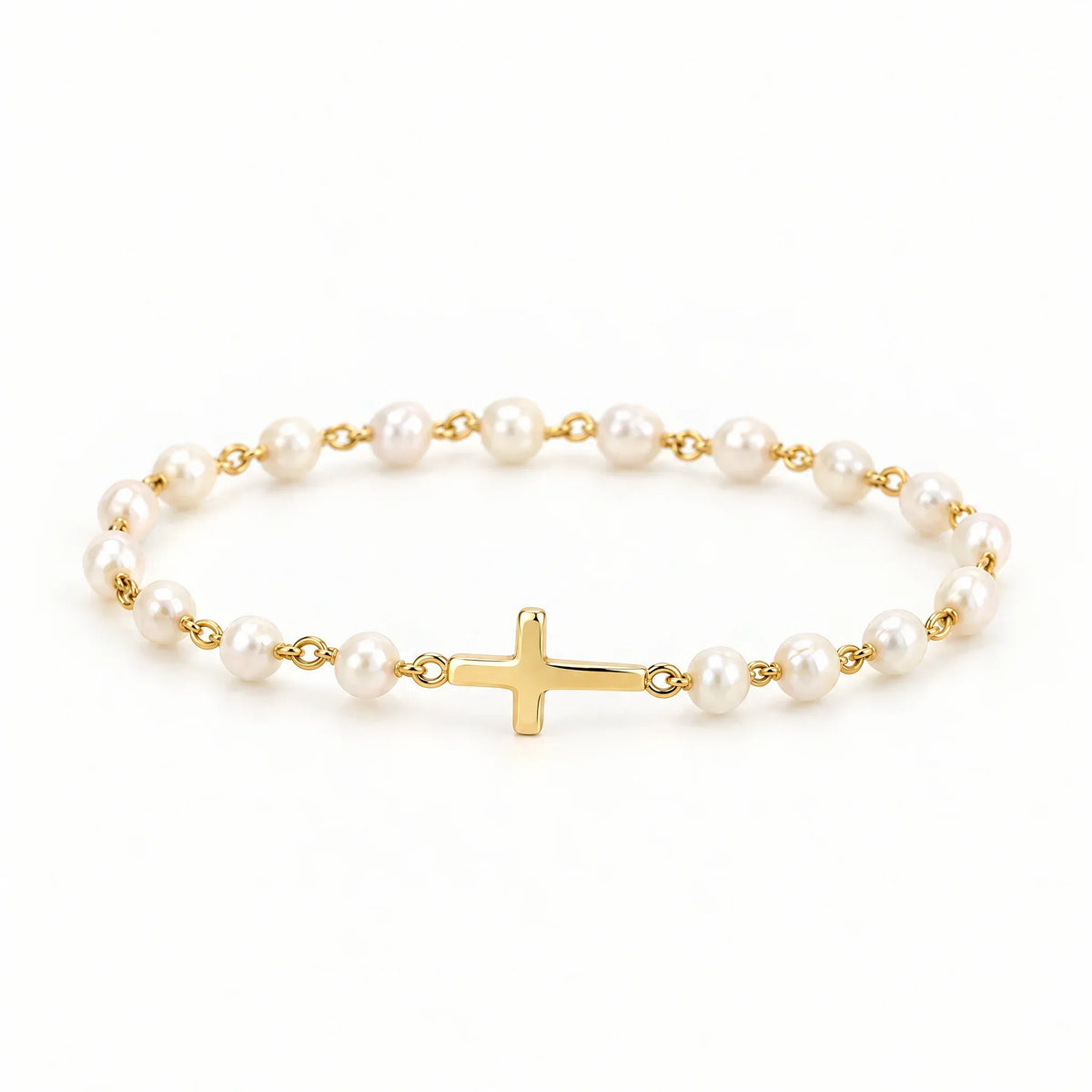 Pearl Cross Bracelet