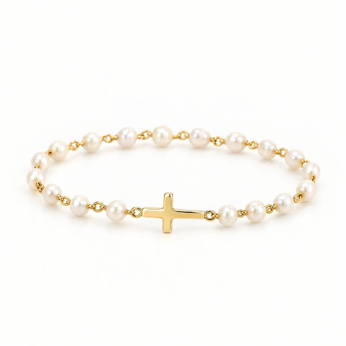 Pearl Cross Bracelet