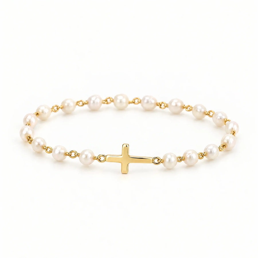 Pearl Cross Bracelet