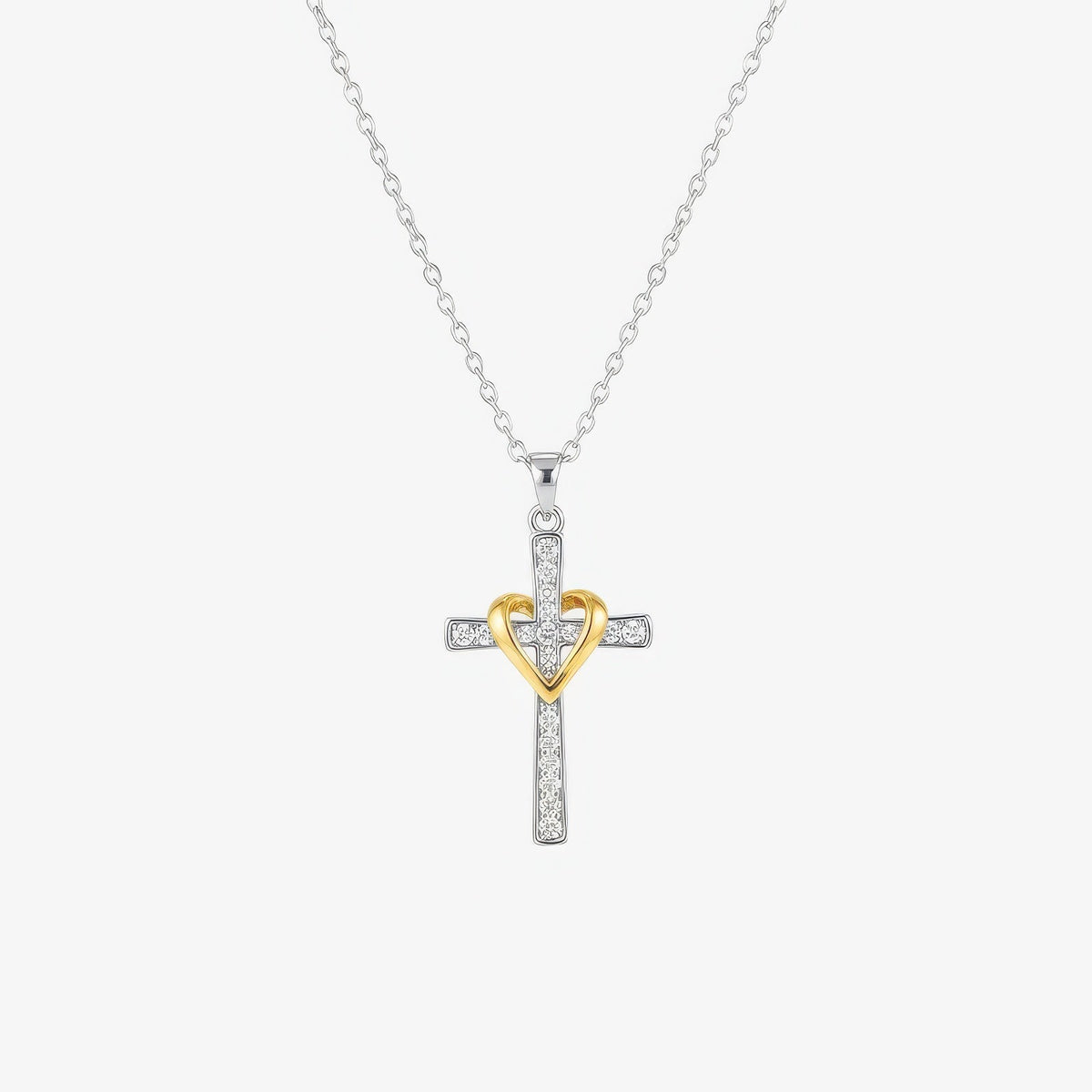 Two Tone Cross Necklace