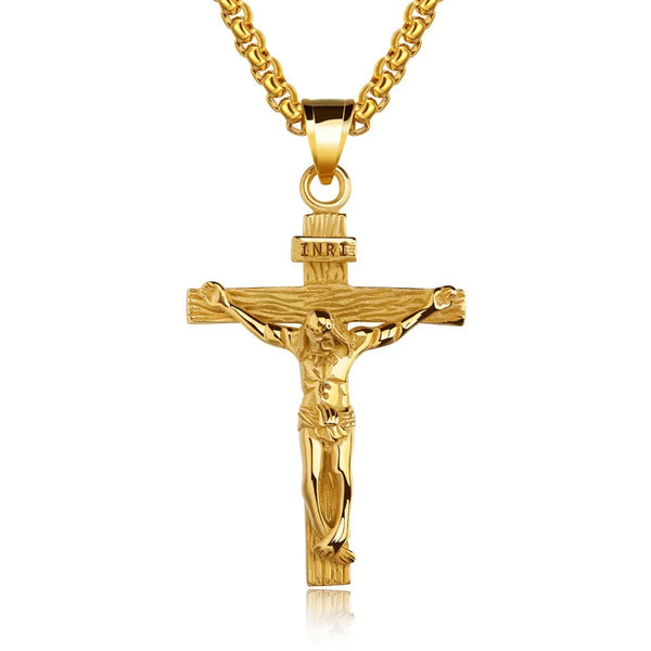 INRI Crucifix Pendant Necklace