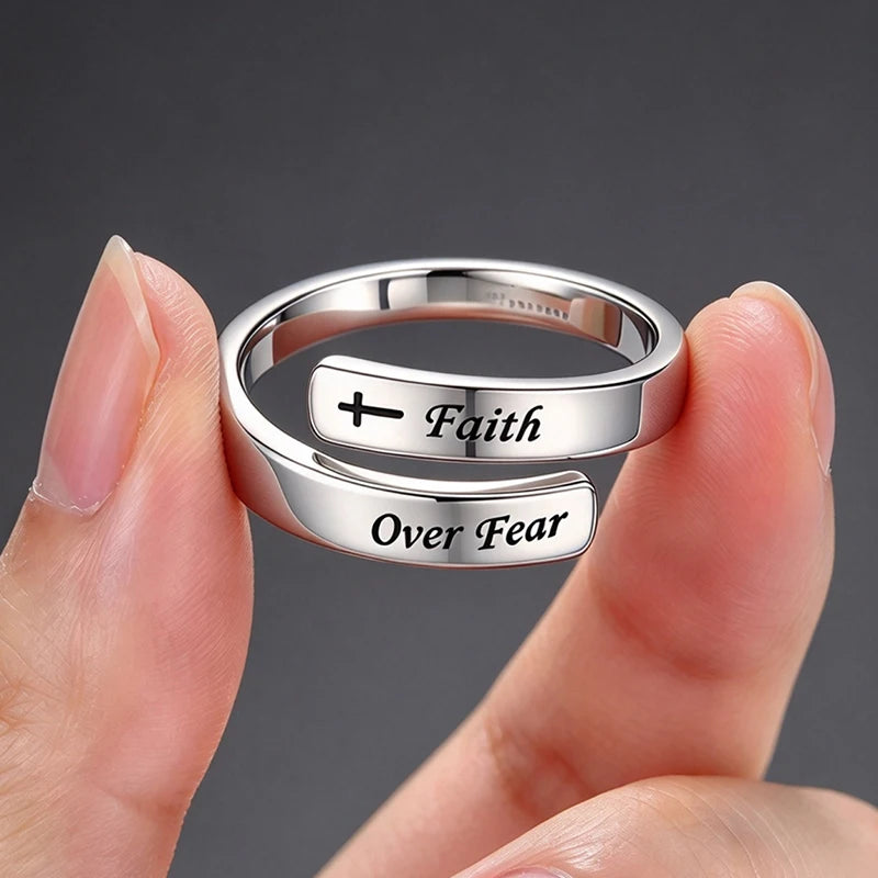 Faith Over Fear Wrap Ring