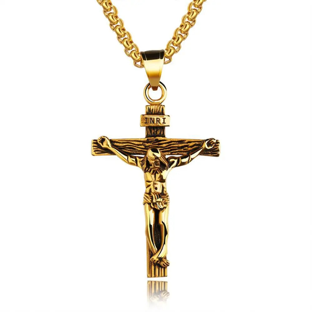 INRI Crucifix Pendant Necklace