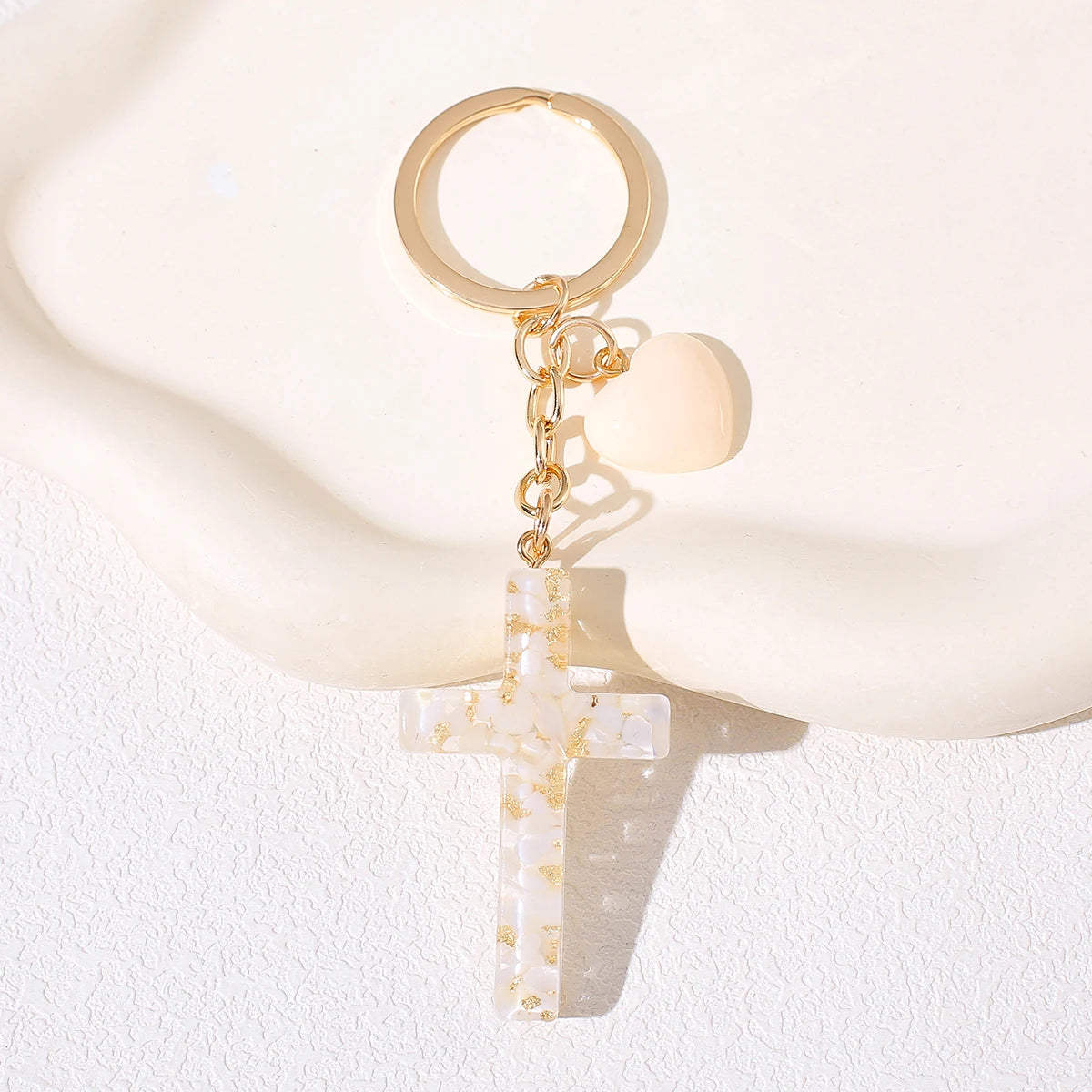 Resin Cross & Tassel Keyring