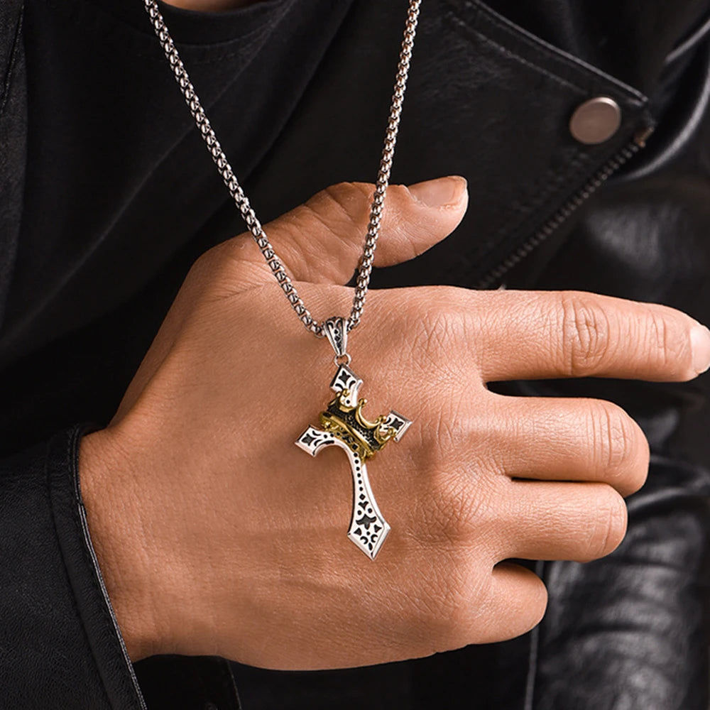 Kingdom Cross & Crown Pendant