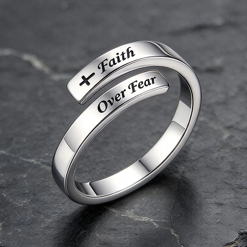 Faith Over Fear Wrap Ring