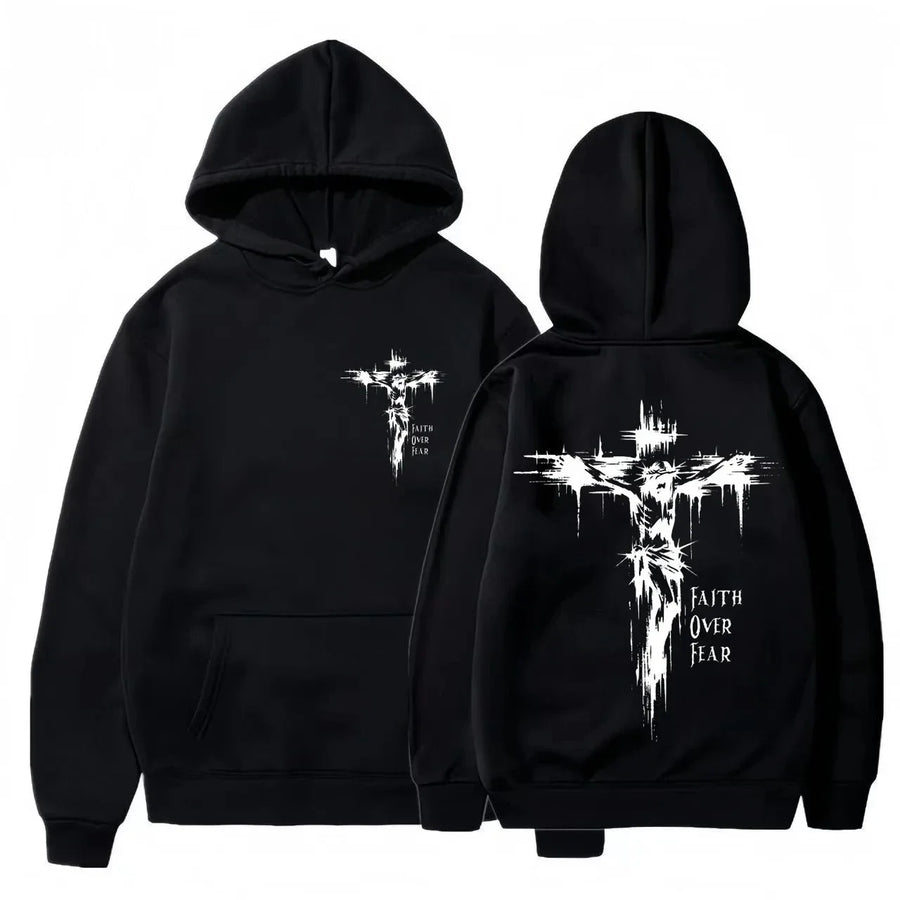 Faith Over Fear Crucifix Hoodie