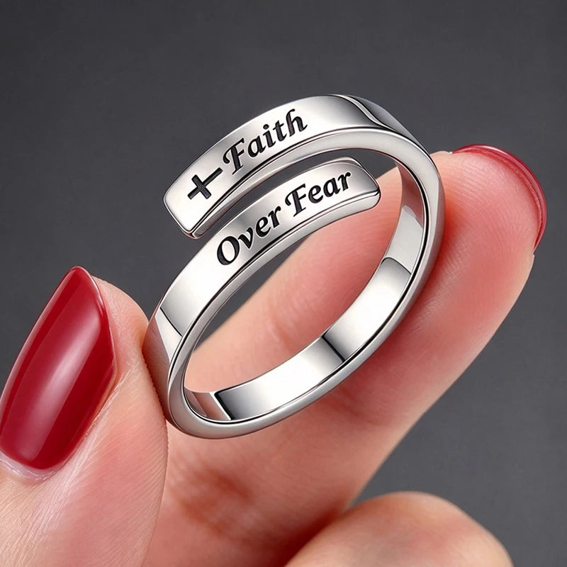 Faith Over Fear Wrap Ring
