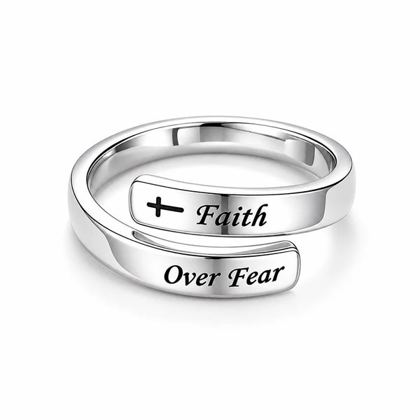 Faith Over Fear Wrap Ring